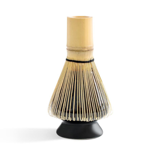 Scopa supporto nero con Matcha scopa Chasen di bambu con 100 setole bambu frusta 