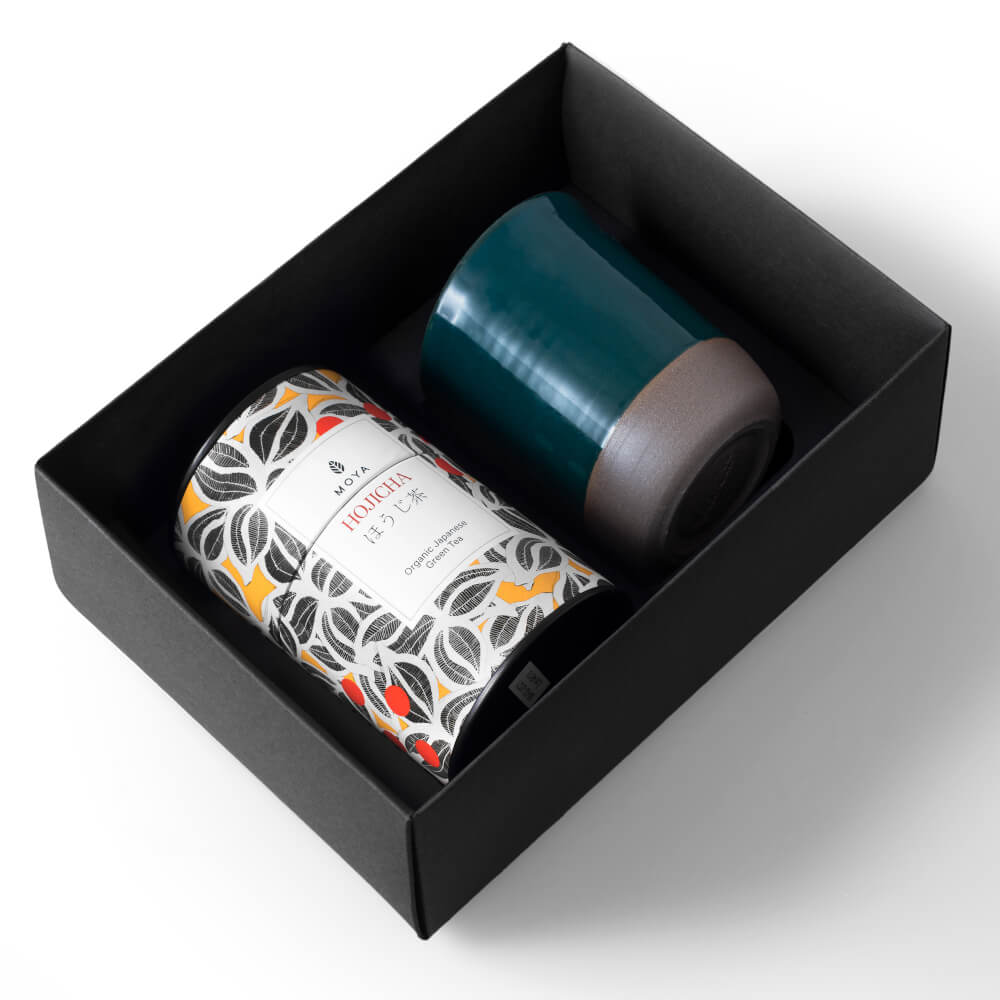 Moya-tea-and-Kaiyo-mug-Organic-leaf-tea-set-Hojicha